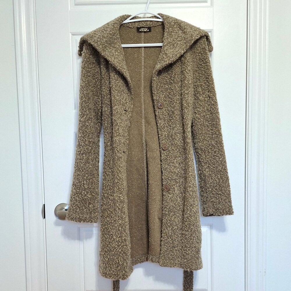 Long wool blend cardigan sweater medium Made in Canada